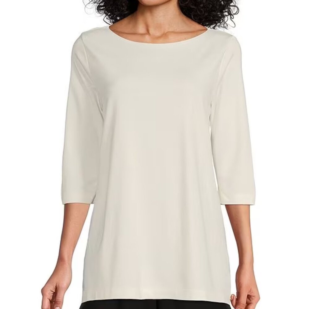Bryn Walker Piera Ponti Modal Blend Minimalist Tunic Top Shirt